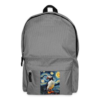 Papageientaucher Vogel Van Gogh Style Starry Night - Rucksack - Mittelgrau - Vorne