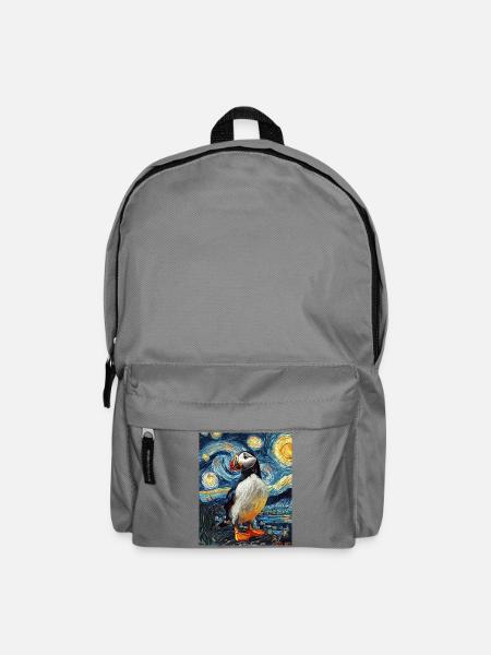 Papageientaucher Vogel Van Gogh Style Starry Night - Rucksack - Mittelgrau