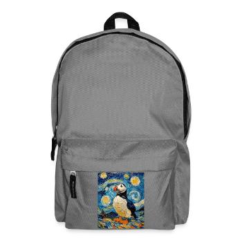 Papageientaucher Vogel Van Gogh Style Starry Night - Rucksack - Mittelgrau - Vorne