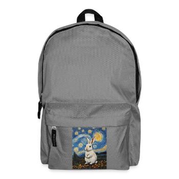 Lapin Lapin Lapin Van Gogh Style Nuit étoilée - Sac à dos - gris éléphant - Devant