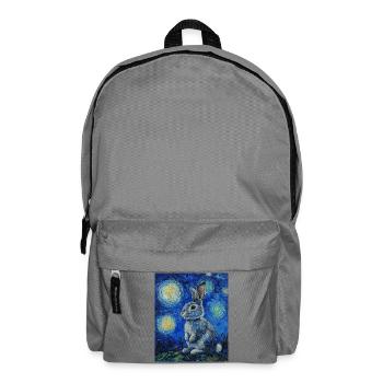 Lapin Lapin Lapin Van Gogh Style Nuit étoilée - Sac à dos - gris éléphant - Devant