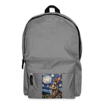 Lapin Lapin Lapin Van Gogh Style Nuit étoilée - Sac à dos - gris éléphant - Devant