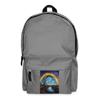 Rainbow Van Gogh Style Starry Night - Backpack - elephant grey - Front