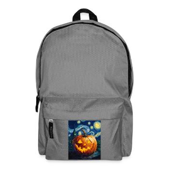 Kürbis Halloween Van Gogh Style Starry Night - Rucksack - Mittelgrau - Vorne