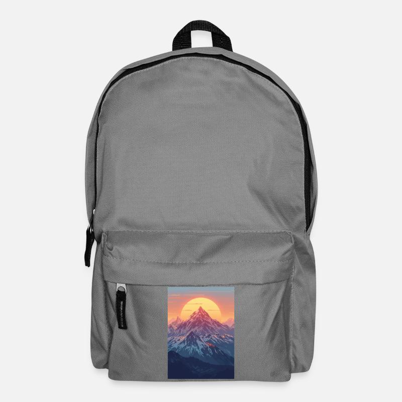 Berge in der pastellfarbenen Sonne - Rucksack - Mittelgrau