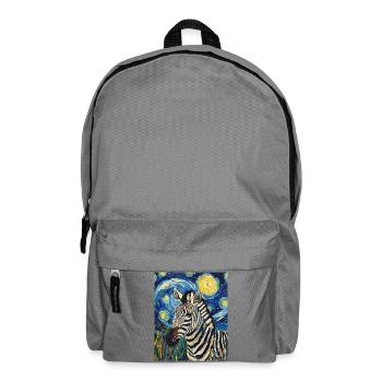 Zebra Van Gogh Style Starry Night - Backpack - elephant grey - Front