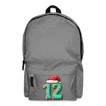 12 Zahl Keks Weihnachten - Rucksack - Mittelgrau - Vorne