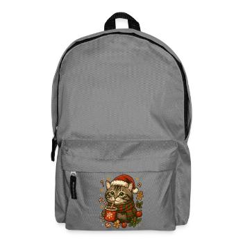 Katze an Weihnachten - Rucksack - Mittelgrau - Vorne