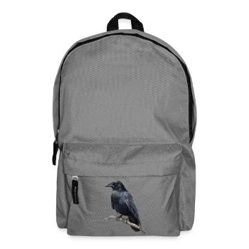 Raven Crow Bird - Backpack - elephant grey - Front
