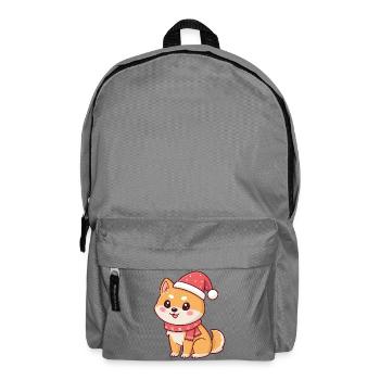 Frecher Weihnachts-Shiba-Hundeschal - Rucksack - Mittelgrau - Vorne