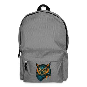 Colored Owl Head Splash Art - Backpack - elephant grey - Front