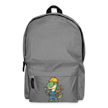 Dino Bauarbeiter mit Werkzeugen - Rucksack - Mittelgrau - Vorne