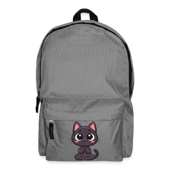 Cute black cat praying - Backpack - elephant grey - Front