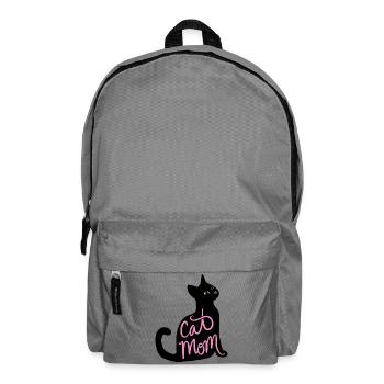 Cat Mom Neon-Schrift - Rucksack - Mittelgrau - Vorne