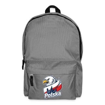 Aigle de Polska et Château sur le drapeau - Sac à dos - gris éléphant - Devant