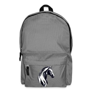Black White Horse Head Drawing Sketch - Backpack - elephant grey - Front