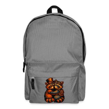 Steampunk Raccoon Cuddle - Backpack - elephant grey - Front