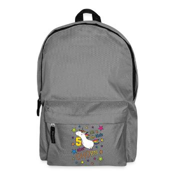 5 Jahre Mädchen Einhorn Ich bin klein aber ohorn - Rucksack - Mittelgrau - Vorne