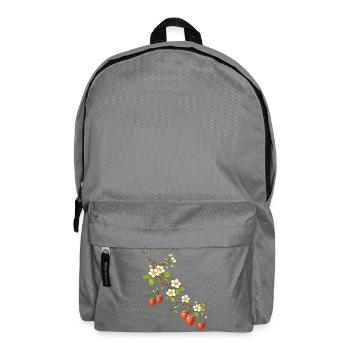 Strawberry branch with flowers illustration - Backpack - elephant grey - Front