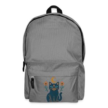Mondkatze mit Nachtblumen - Rucksack - Mittelgrau - Vorne