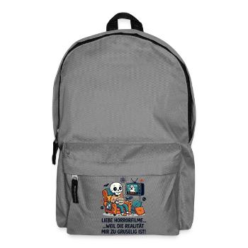 Horror Filme Realität Grusel Humor - Rucksack - Mittelgrau - Vorne