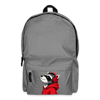 Raccoon Beats Hoodie Maskottchen - Rucksack - Mittelgrau - Vorne