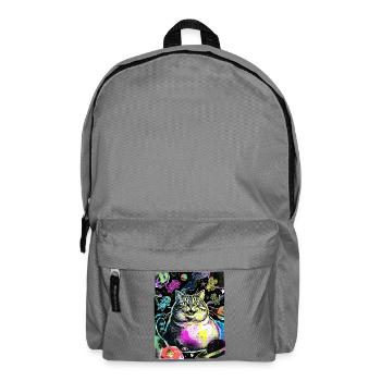 Dicke Weltraum Katze - Rucksack - Mittelgrau - Vorne