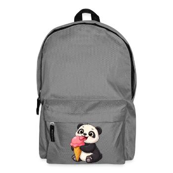 Süßer Panda Eiscreme Tier Kunst Kinder Sommer Kawa - Backpack - elephant grey - Front