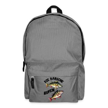 Barsch Angeln - Rucksack - Mittelgrau - Vorne