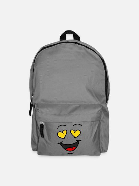 Gesicht Herz Augen - Rucksack - Mittelgrau