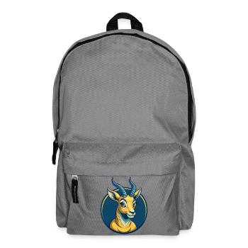 Antelope Kawaii Maskottchen Cartoon Clipart Logo Abzeichen - Rucksack - Mittelgrau - Vorne