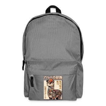Alpaka Japanische Tattoos - Rucksack - Mittelgrau - Vorne