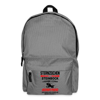 Steinbock Sternzeichen Horoskop Aszendent Perfekt - Rucksack - Mittelgrau - Vorne