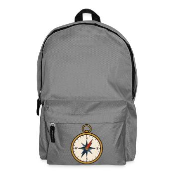 Vintage Kompass Anhänger Design - Rucksack - Mittelgrau - Vorne