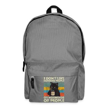 Vintage Cat Morning People Retro - Rucksack - Mittelgrau - Vorne