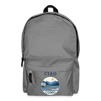 Como See: Villa, Boot und Berglandschaft - Rucksack - Mittelgrau - Vorne