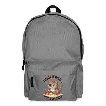 Katze Krabbe Finger weg Spruch - Rucksack - Mittelgrau - Vorne