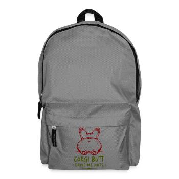 Corgi Butt Humor Shirt - Backpack - elephant grey - Front