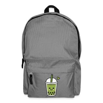 Süßer Kawaii Matcha Boba Tee - Rucksack - Mittelgrau - Vorne