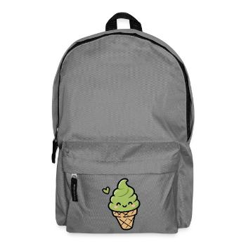Kawaii Matcha IceCream Cone - Backpack - elephant grey - Front