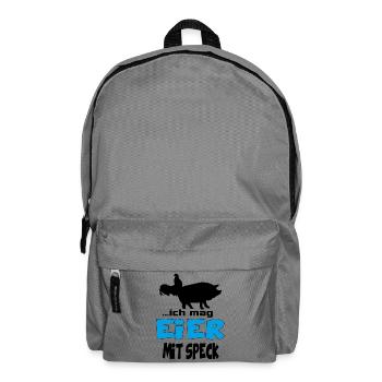 Ich mag Eier mit Speck Huhn Schwein Bauer Tiere - Rucksack - Mittelgrau - Vorne