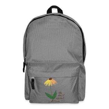 Gelbe Blume Du bist nicht Allein - Rucksack - Mittelgrau - Vorne