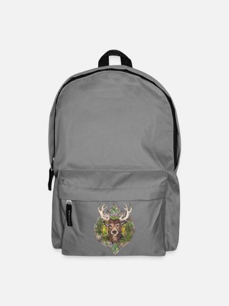 Hirsch mit Steinkreis Lebensbaum Kelten Natur - Rucksack - Mittelgrau