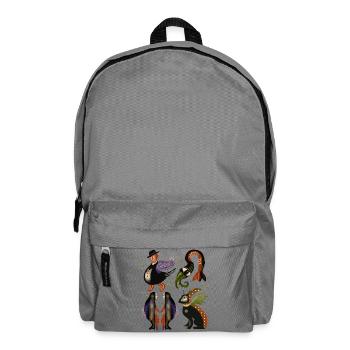 Fabelhafte Vogelwesen Quartett - Rucksack - Mittelgrau - Vorne
