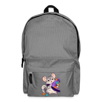 Patchwork-Maus mit bunter Kapuze - Rucksack - Mittelgrau - Vorne
