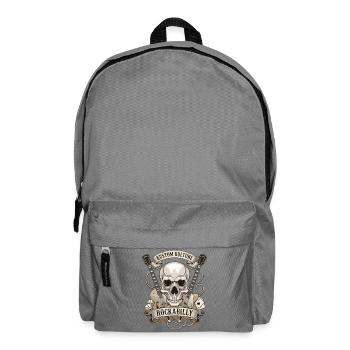Rockabilly Schädel mit Gitarren - Rucksack - Mittelgrau - Vorne