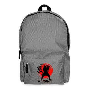 Roter Kreis-Krieger-Silhouette - Rucksack - Mittelgrau - Vorne
