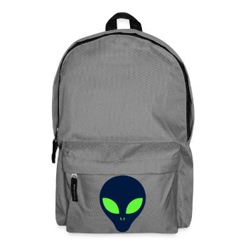 Alien Gesicht Gruen Grafik - Rucksack - Mittelgrau - Vorne
