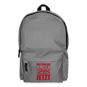 Wir sind die Brandmauer. Nie wieder ist jetzt - Rucksack - Mittelgrau - Vorne