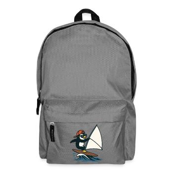 Cool Penguin Windsurfing Summer Water Sports - Backpack - elephant grey - Front